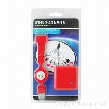 3-in-1 Micro USB Data Cable, Ultra-thin Charger and Other Charging for Smartphones